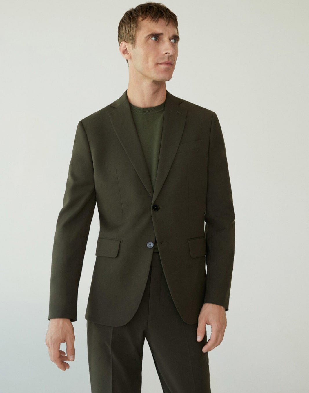 Pinstripe slim fit suit blazer