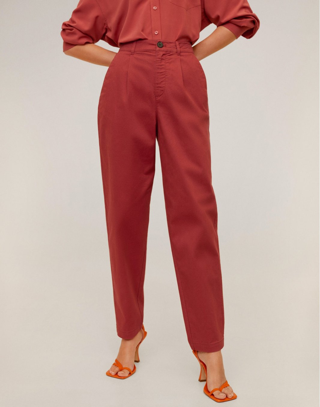 Relaxed fit cropped trousers