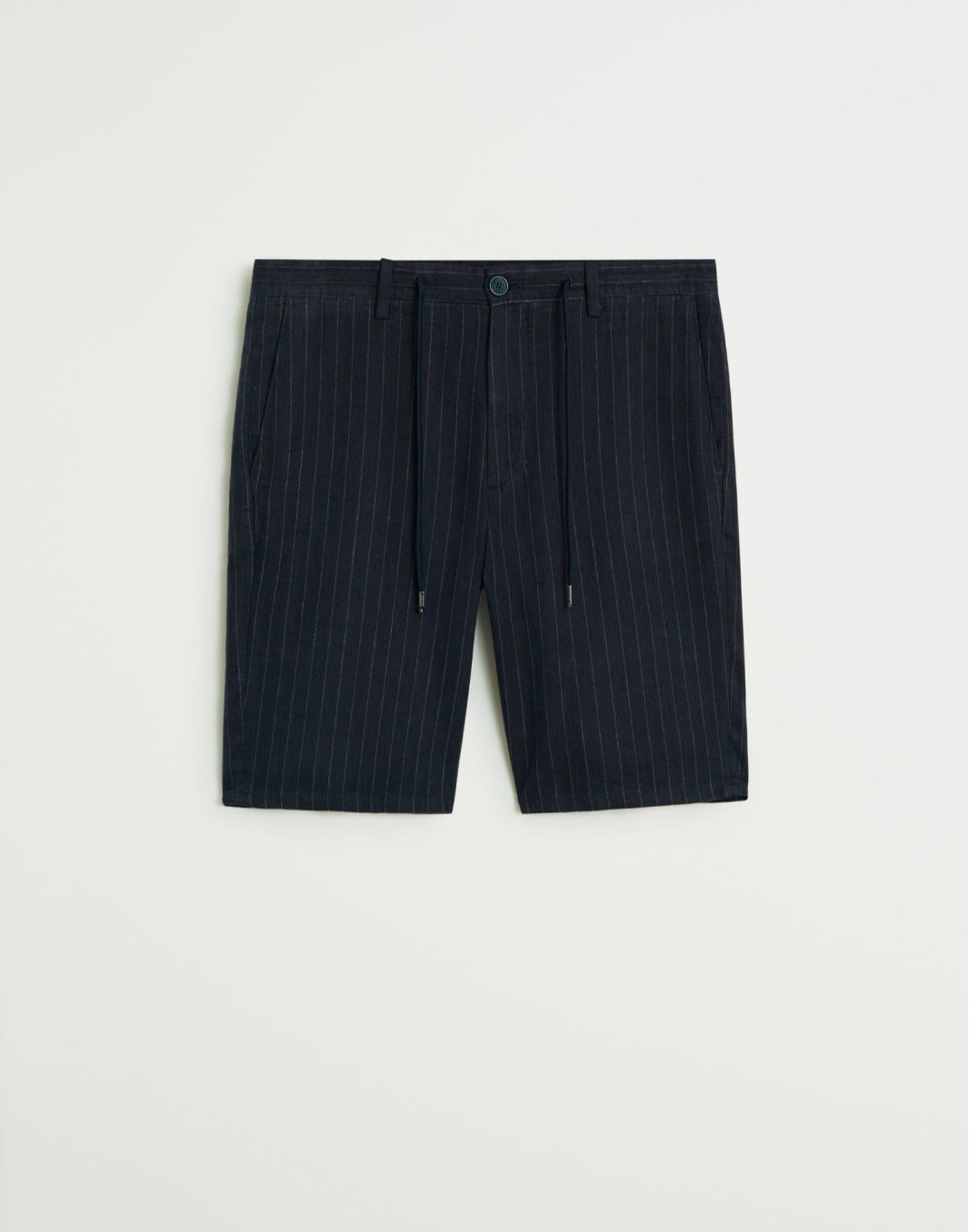 Striped linen-cotton short - Imagen 2